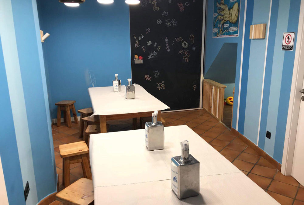New dining room with a playground area for children